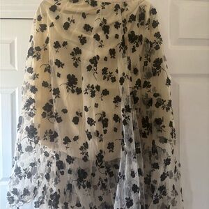 Elegant Black Floral Women's Skirt